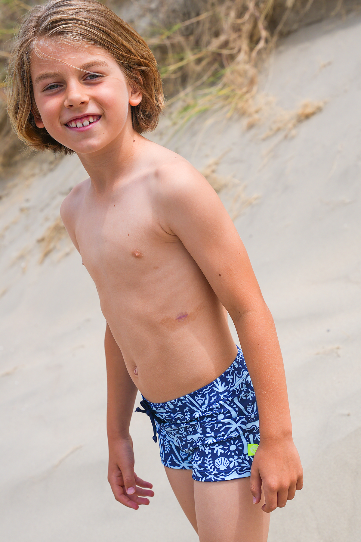 Nevada swimshort Black and white palm