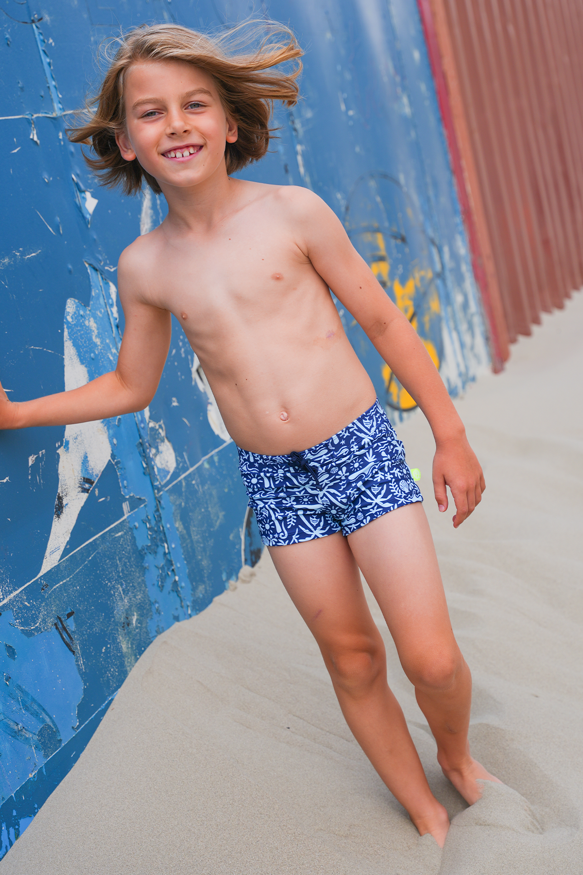 Nevada swimshort Black and white palm