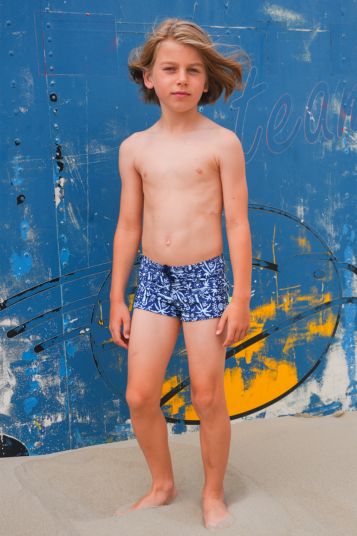 Nevada swimshort Black and white palm